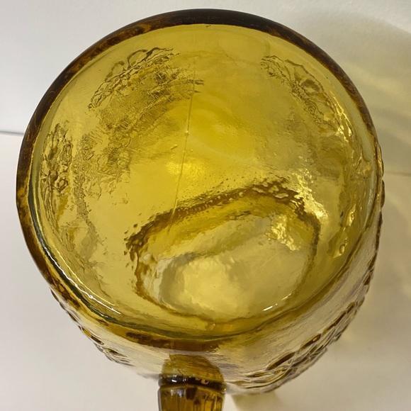 Vintage Anchor Hocking yellow glass daisy pitcher - Picture 5 of 11